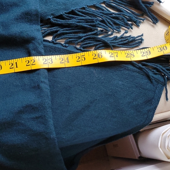 Repeat Teal Fringe wrap cardigan - Picture 5 of 8